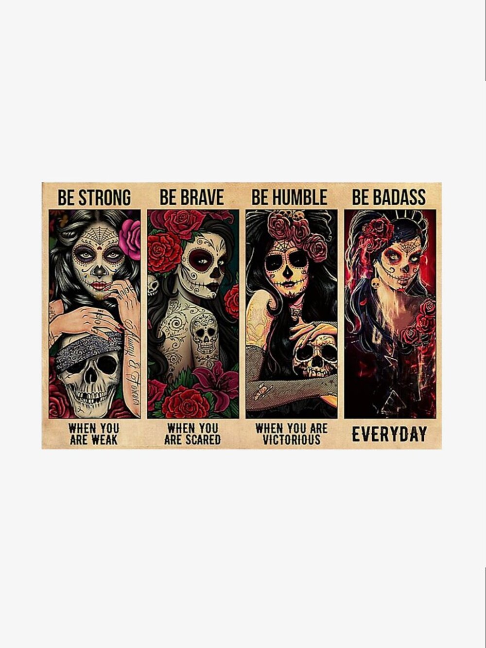 Sugar Skull Inspirational Tin Sign, 11.88 x 7.88"